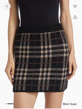 En Saison Bronte Plaid Knit Mini Skirt